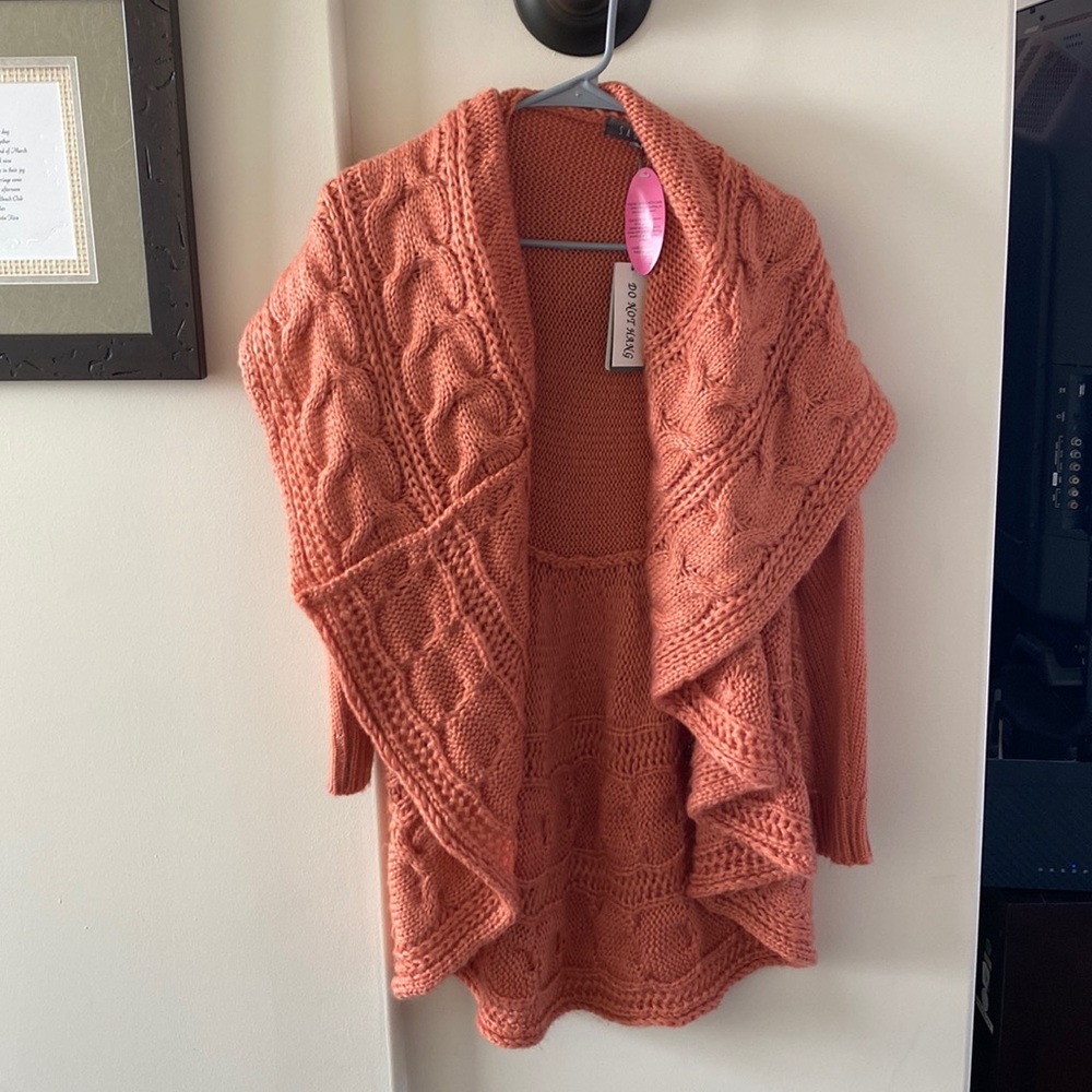 100% acrylic knit sweater cardigan